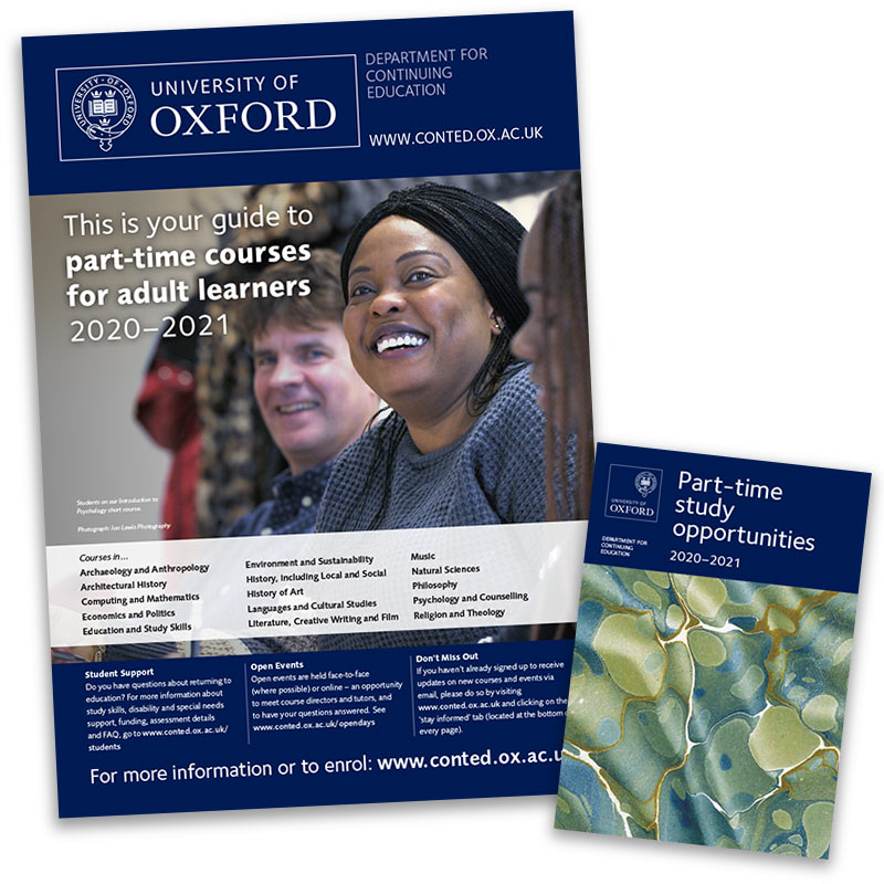 University of Oxford Continuing Education recruitment materials – covers