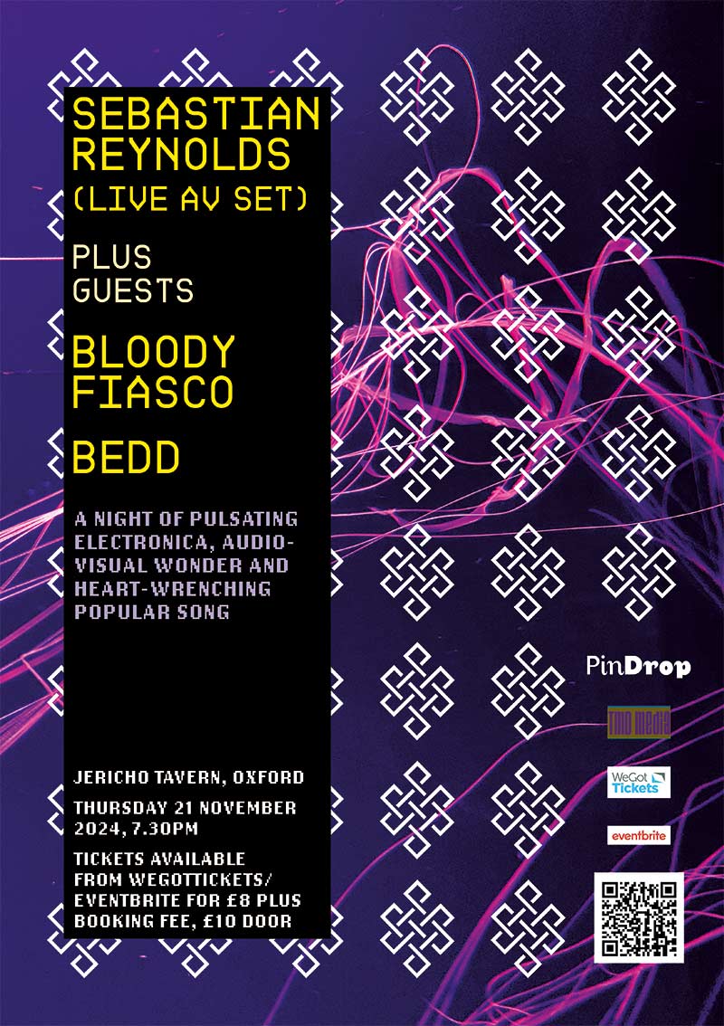 Sebastian Reynolds / Bloody Fiasco / Bedd gig poster