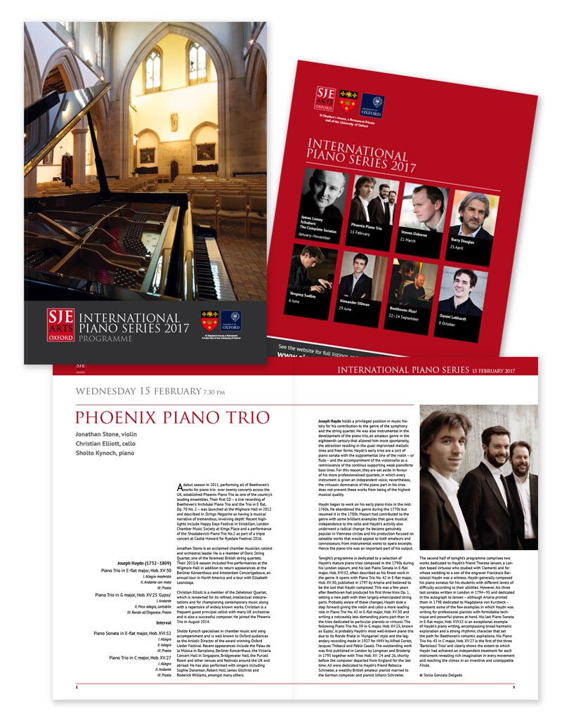 SJE Arts International Piano Series programme