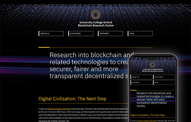 University College Oxford Blockchain Research Centre website